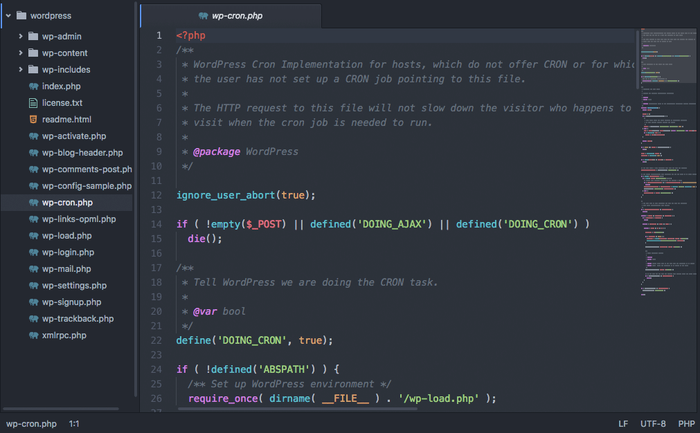 Atom Editor Screenshot PHP-Code