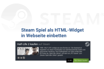 Steam Spiel als HTML-Widget in Webseite einbetten